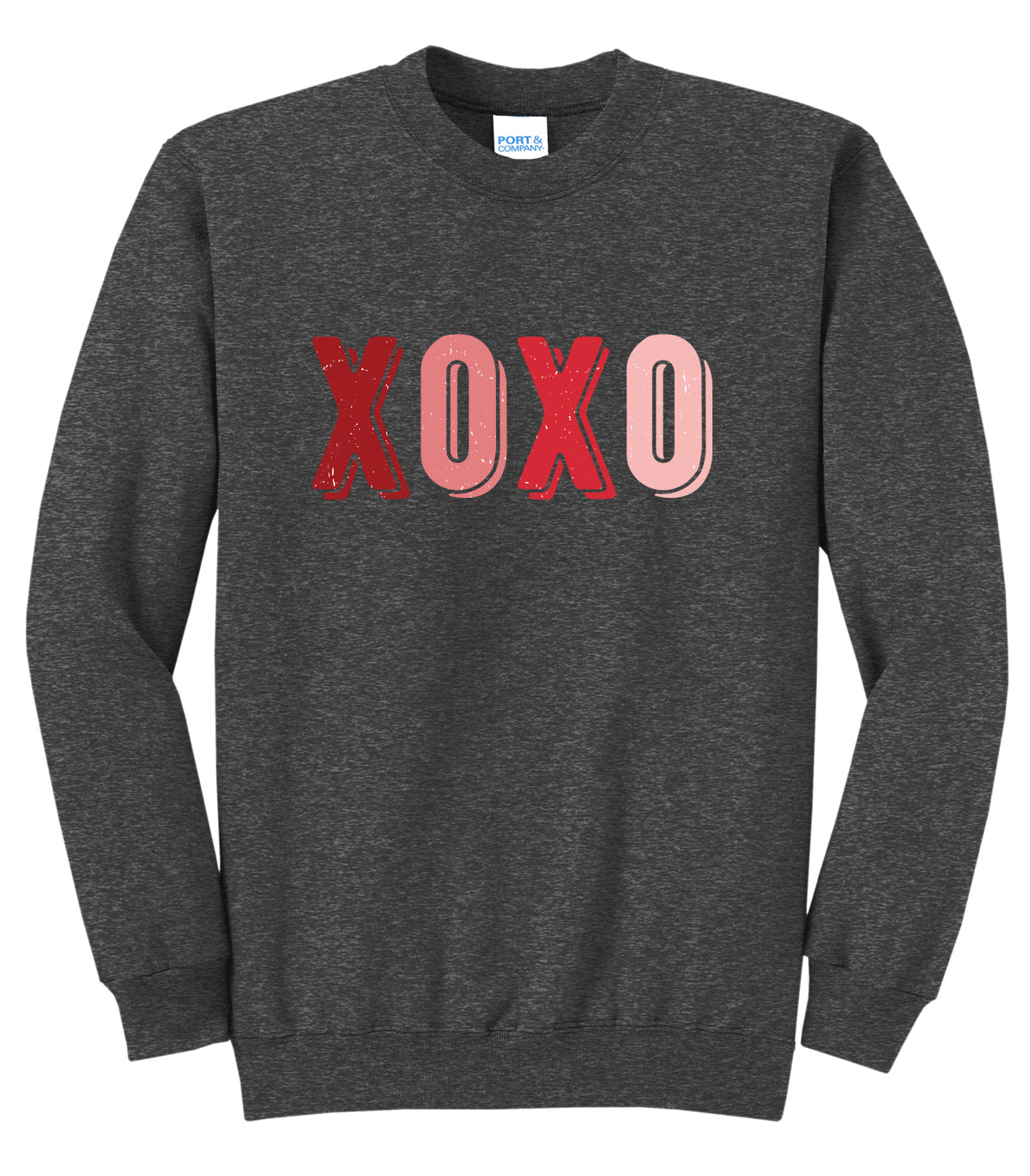Distressed XOXO Adult Sweatshirt