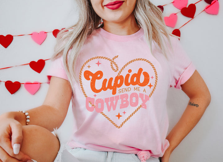 Cupid Send Me A Cowboy Adult T-shirt