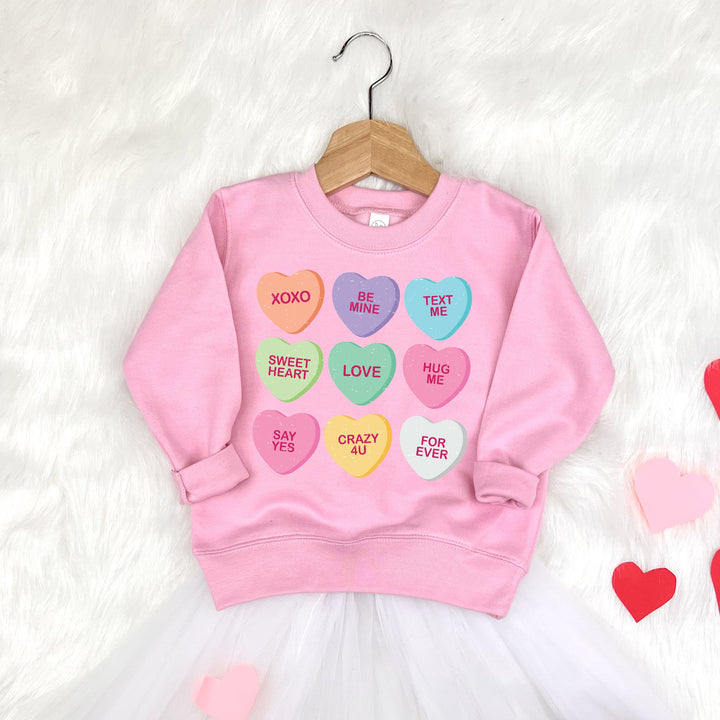 Candy Hearts Kids Sweatshirt