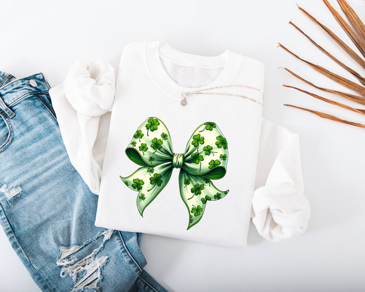 St. Patricks Coquette Bow Adult Sweatshirt