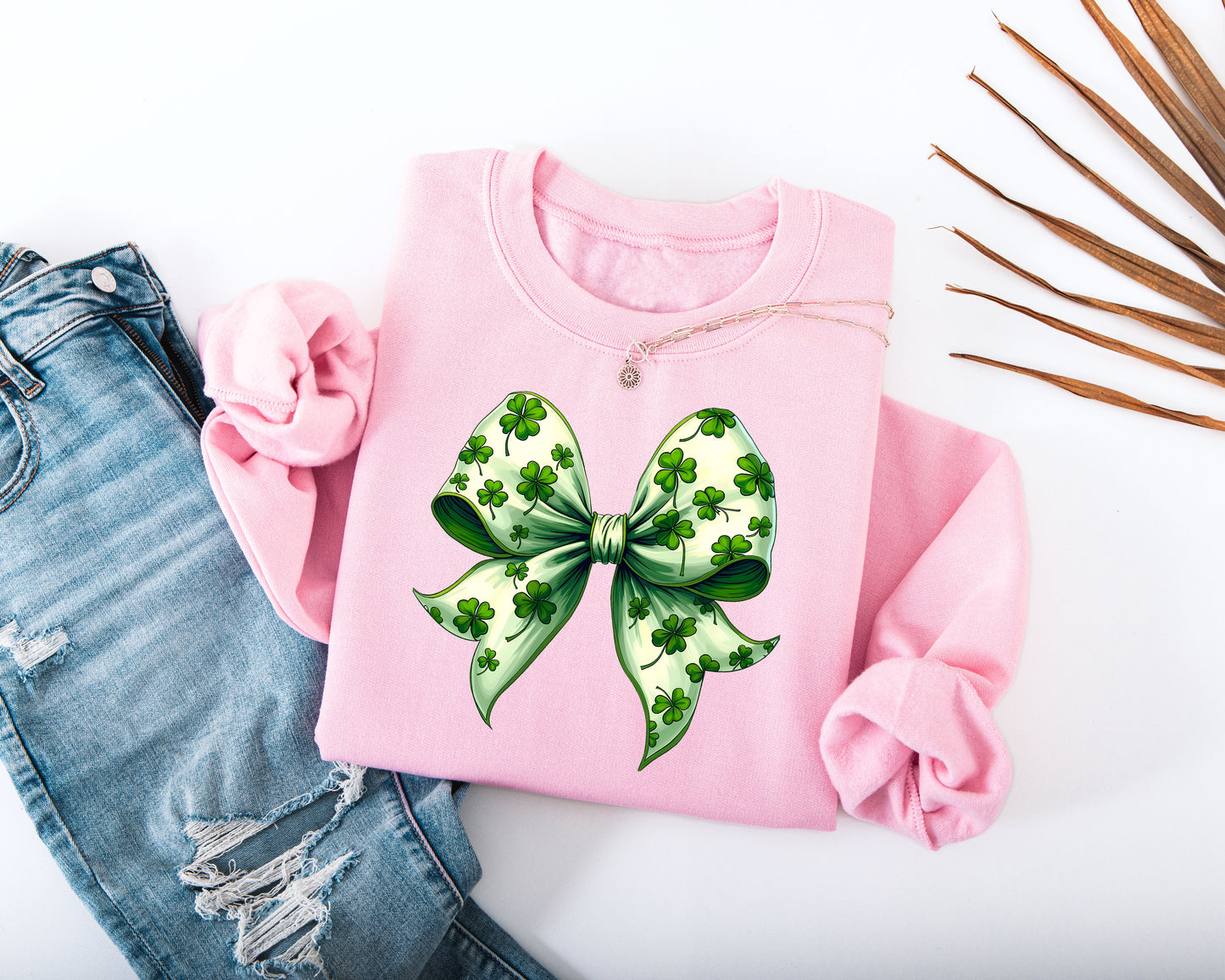 St. Patricks Coquette Bow Adult Sweatshirt