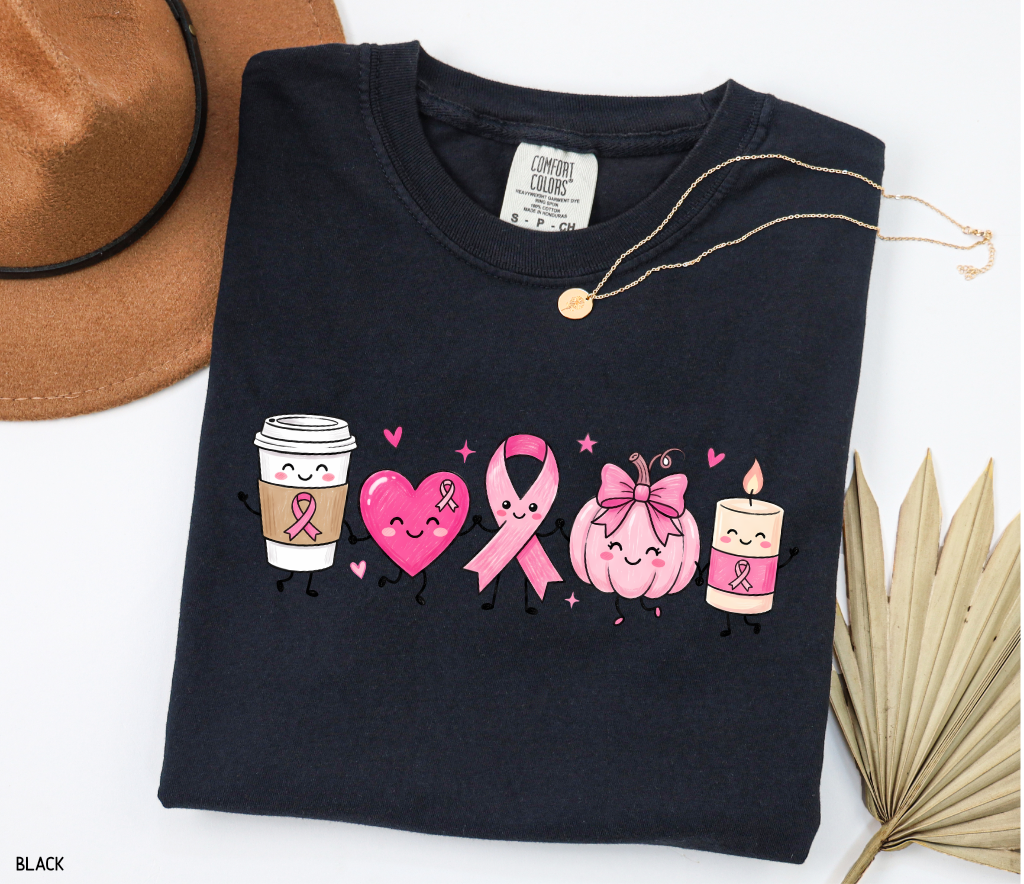 Breast Cancer Awareness Icons Adult Comfort Colors T-Shirt