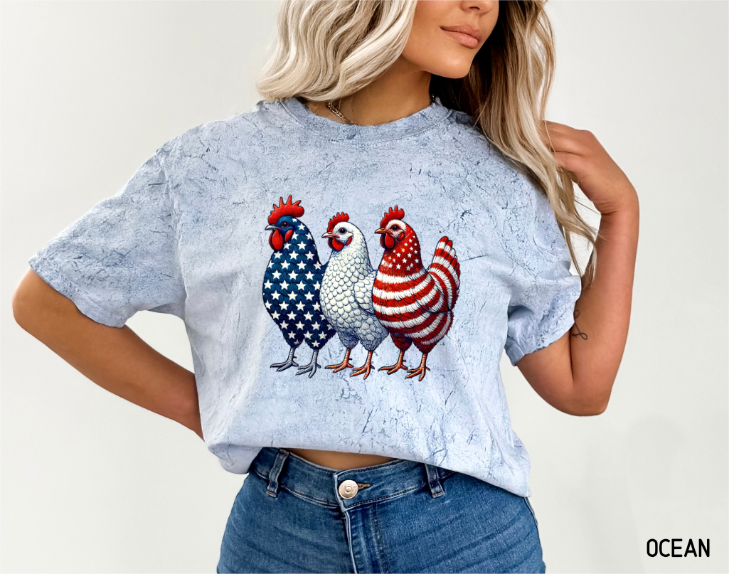 Patriotic Chicken Comfort Colors T-Shirt