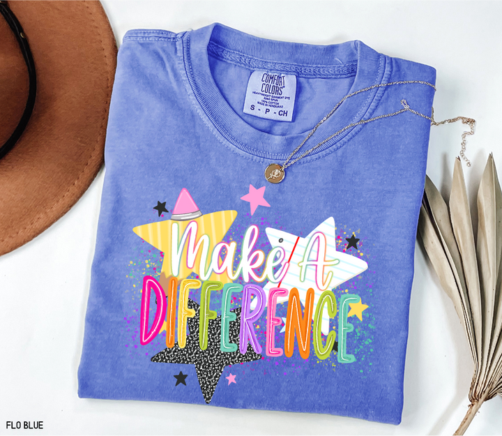 Make A Difference Teacher Adult Comfort Colors T-Shirt