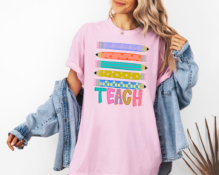 Teacher Pencil Adult Comfort Colors T-Shirt