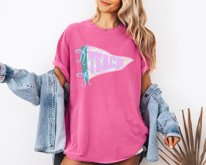 Teach Pennant Adult Comfort Colors T-Shirt