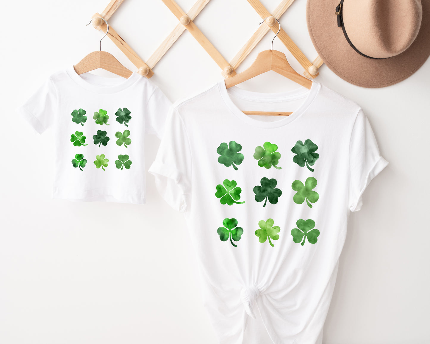 Watercolor Shamrock Adult T-shirt