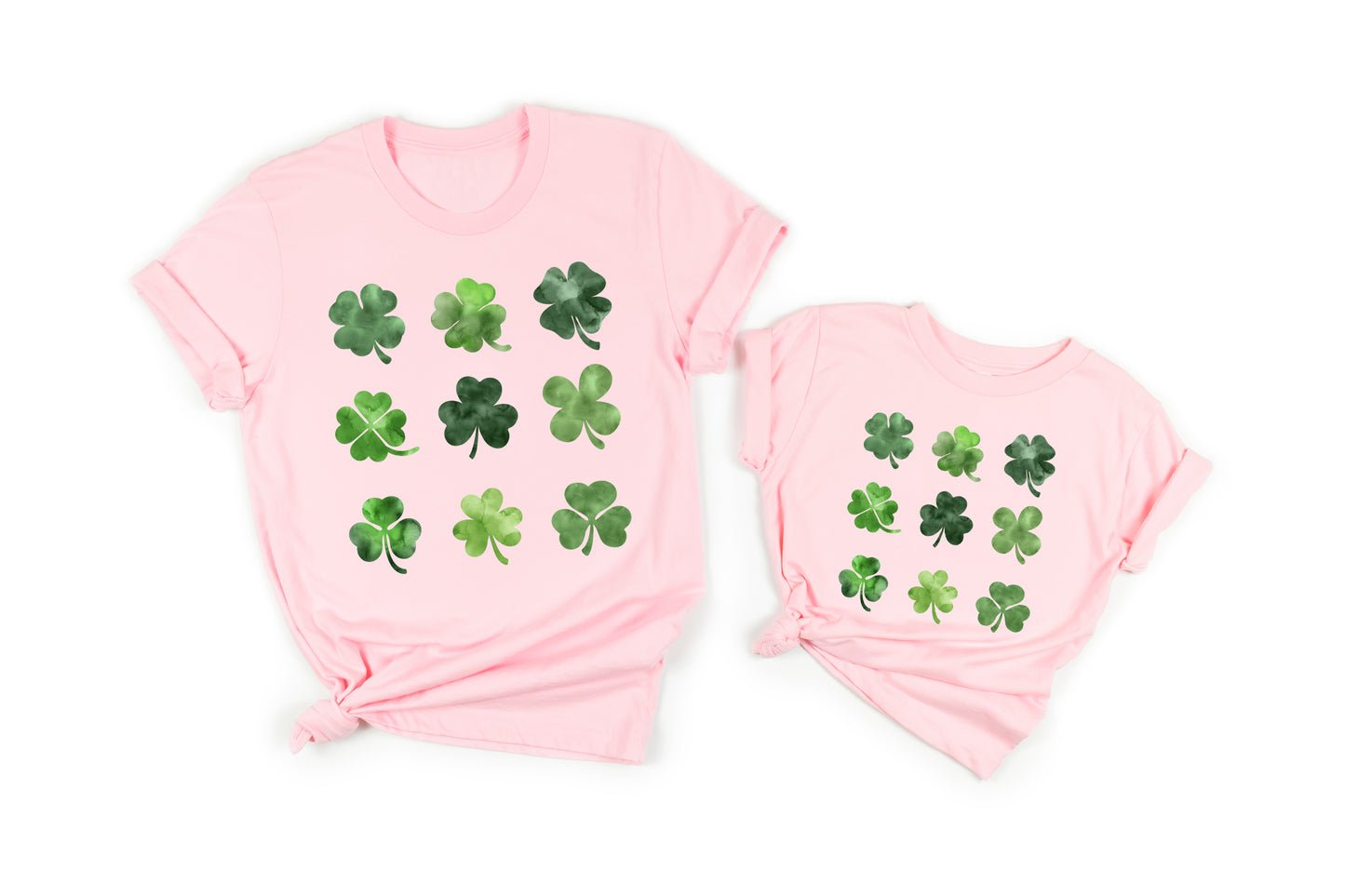 Watercolor Shamrock Adult T-shirt