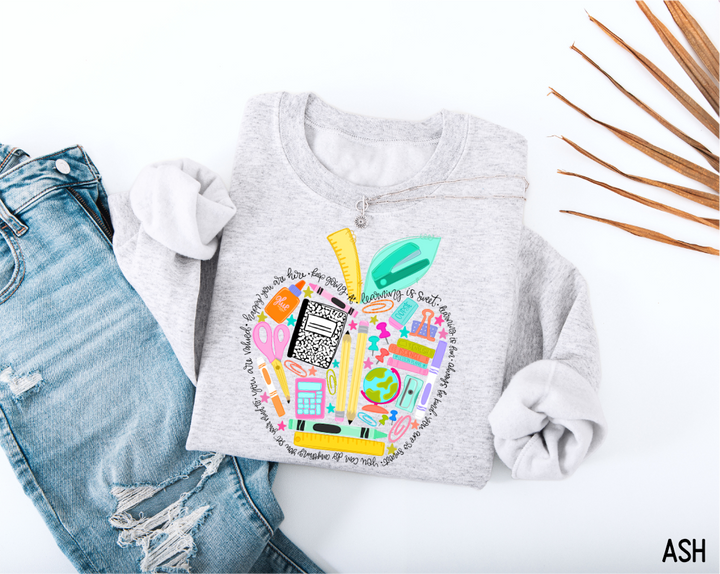 Teacher Supplies Adult Sweatshirt