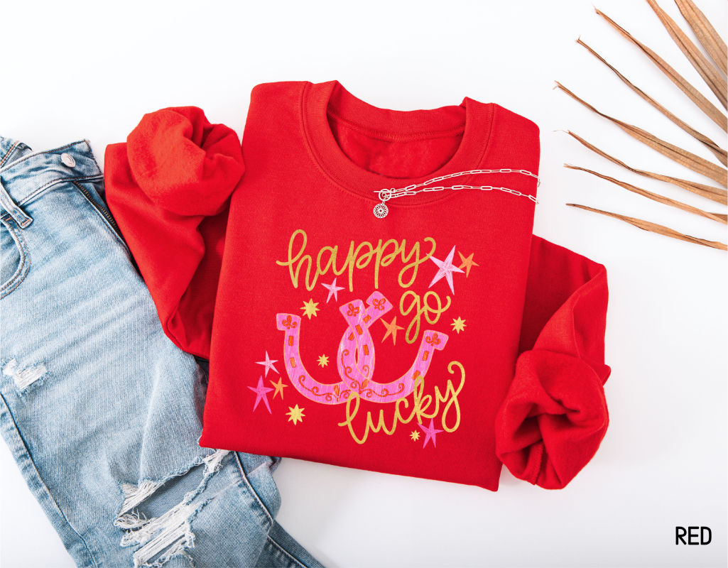 Happy Go Lucky Adult Sweatshirt