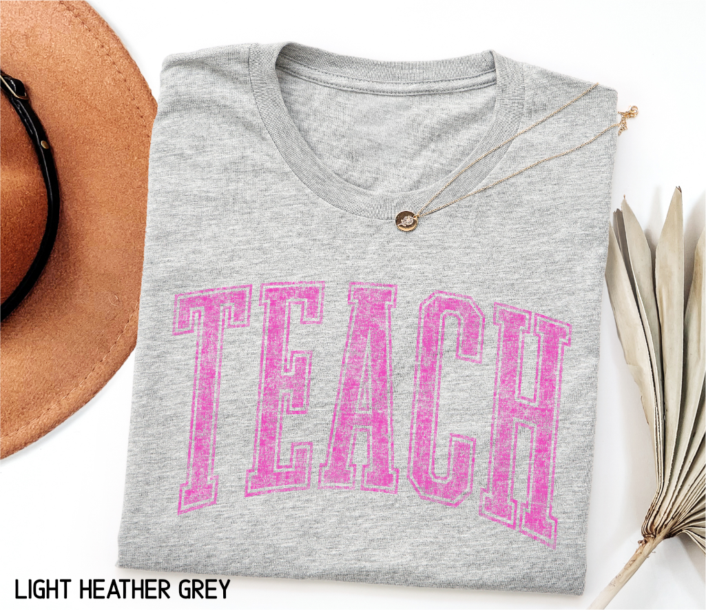 Pink Teach Adult T-shirt
