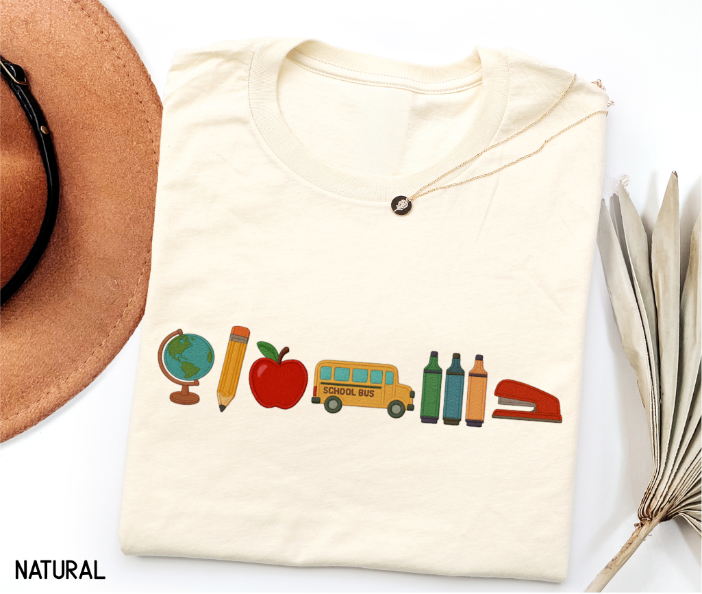 School Day Icons Adult T-shirt