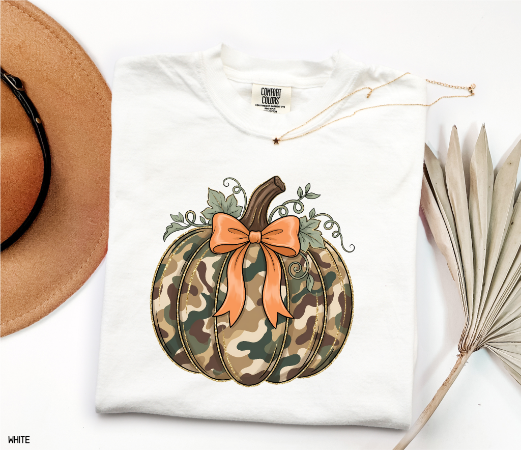 Camo Pumpkin Adult Comfort Colors T-Shirt