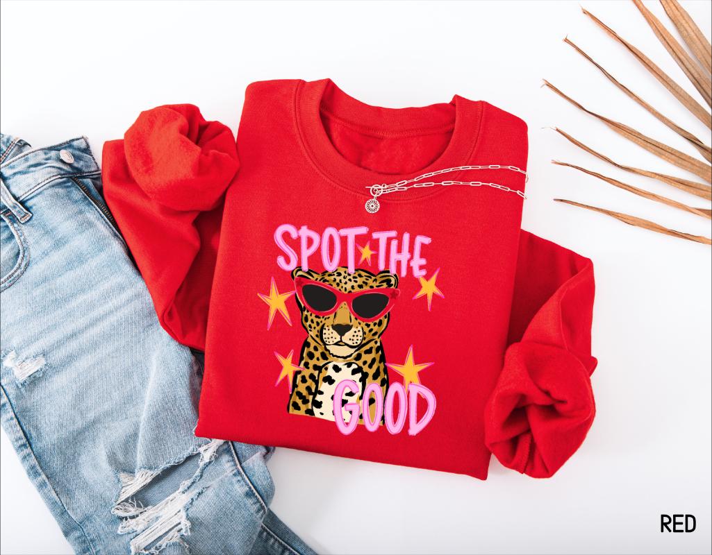 Spot The Good Leopard Adult Sweatshirt