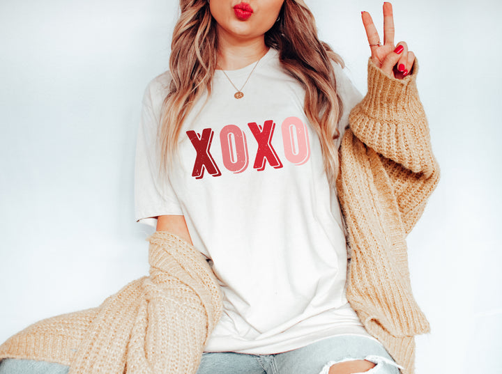 Distressed XOXO Adult T-shirt