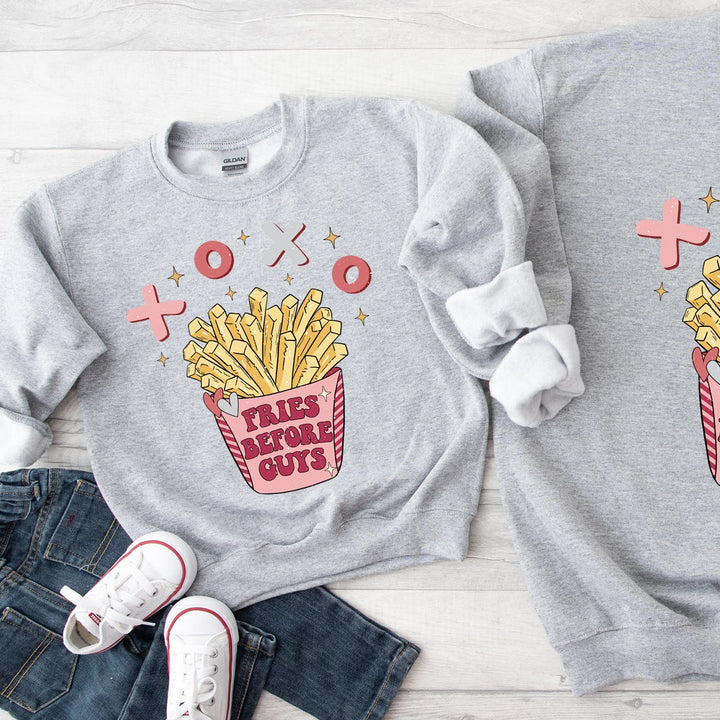 Fries Before Guys Kids Sweatshirt