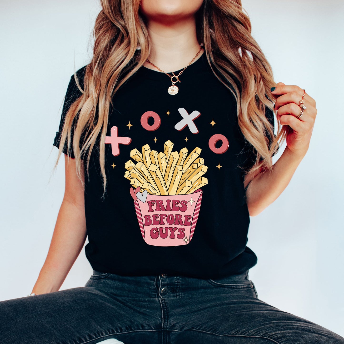 Fries Before Guys Adult T-shirt