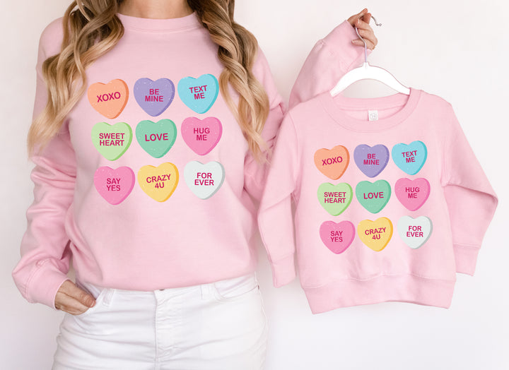 Candy Hearts Adult Sweatshirt
