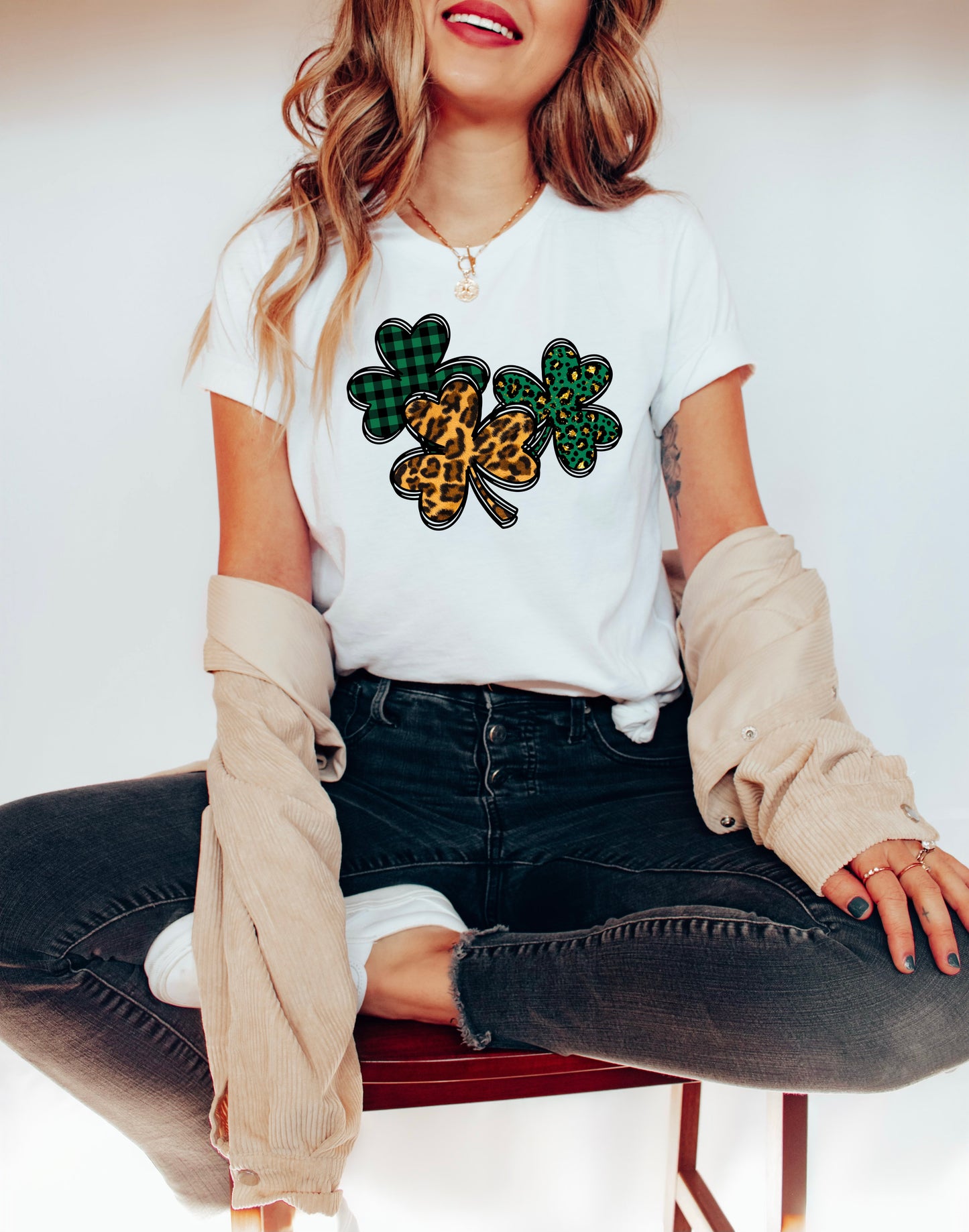 Three Shamrocks Adult T-shirt