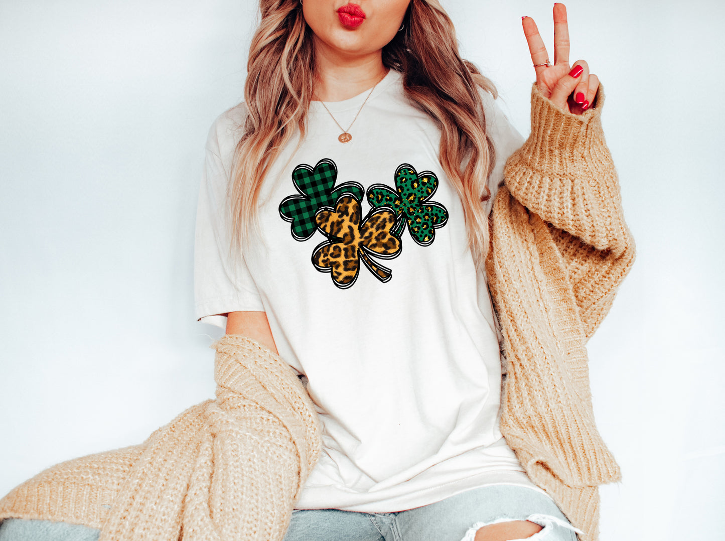 Three Shamrocks Adult T-shirt