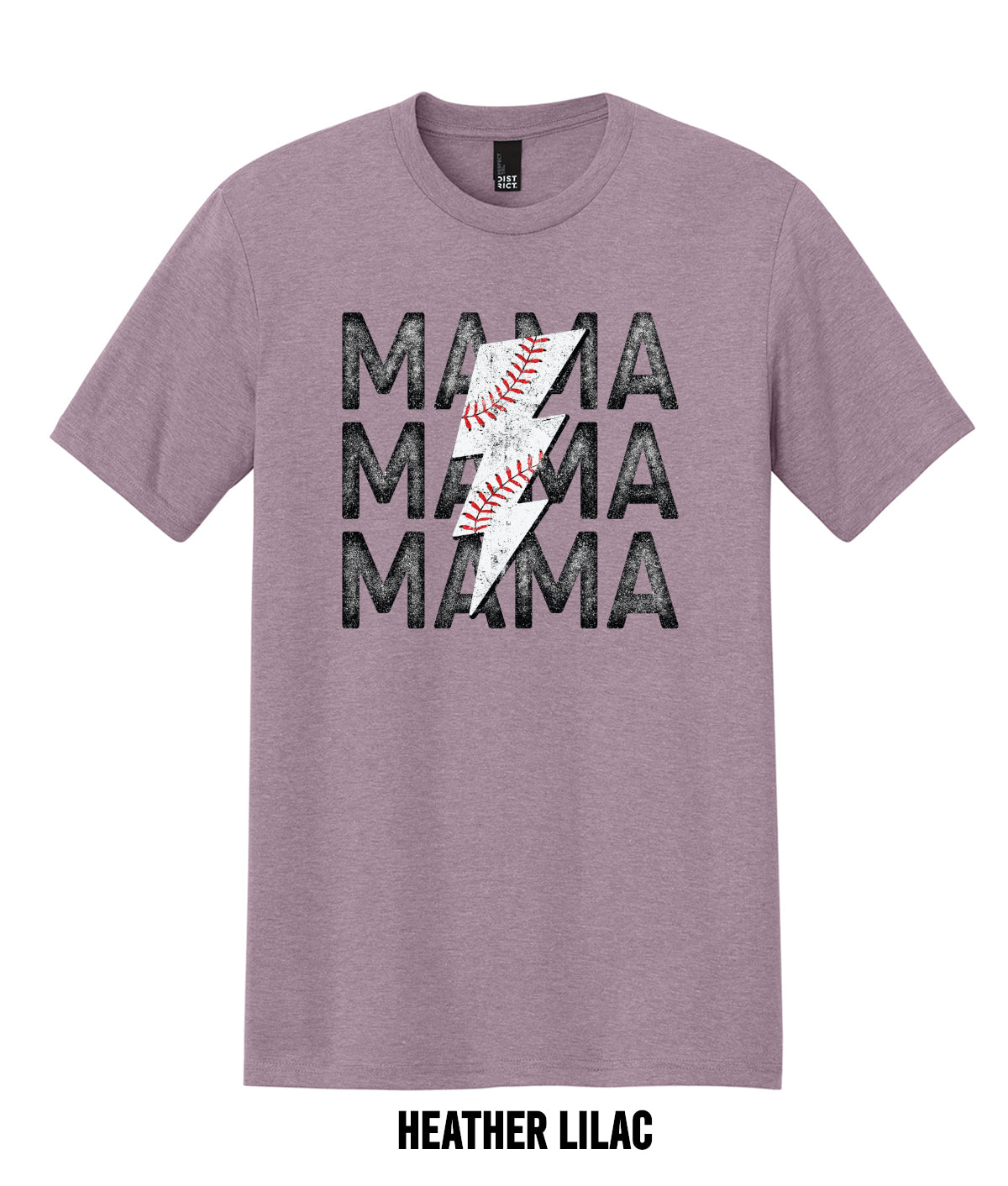 Mama Baseball Bolt Adult T-shirt
