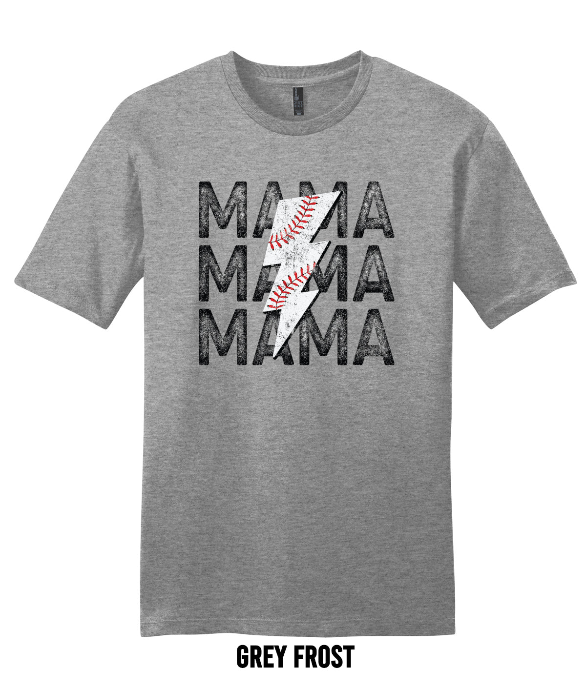 Mama Baseball Bolt Adult T-shirt