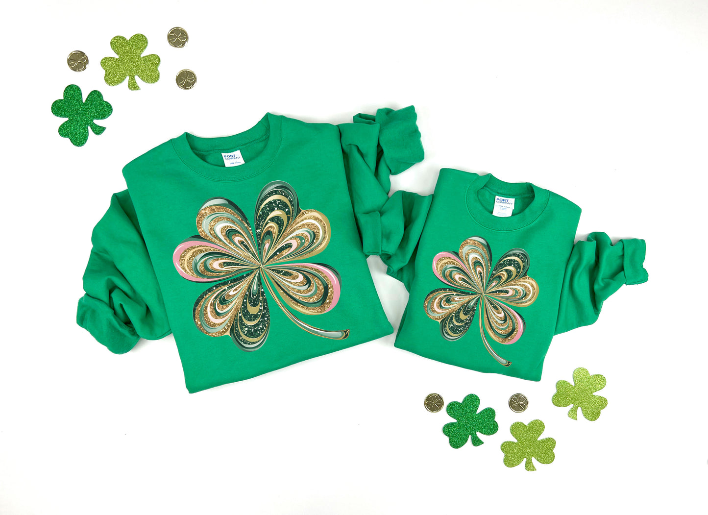 Marble Shamrock Kids Sweatshirt