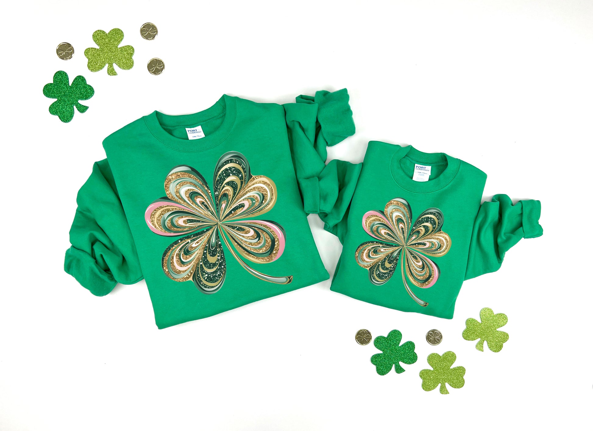 Marble Shamrock Kids Sweatshirt
