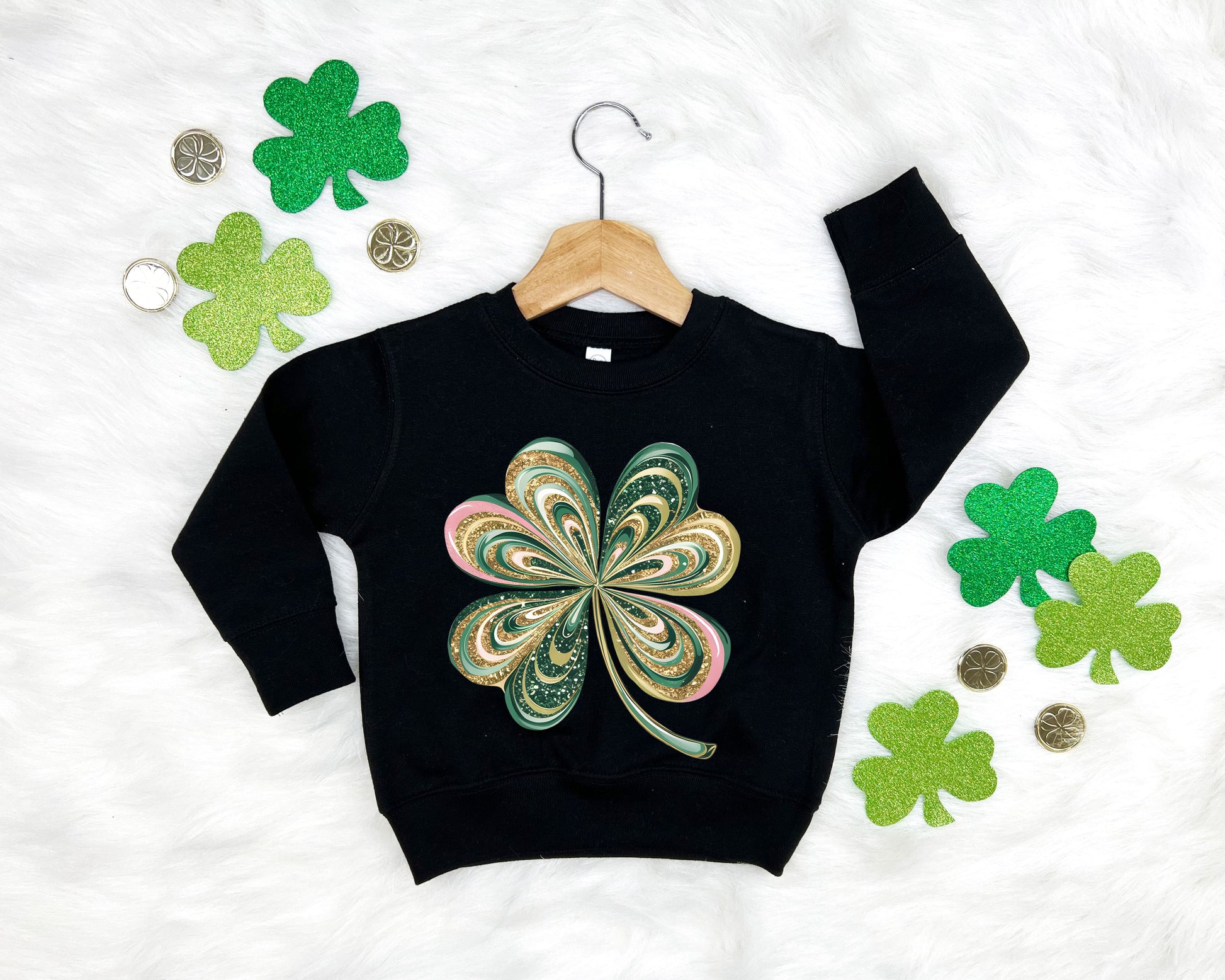 Marble Shamrock Kids Sweatshirt