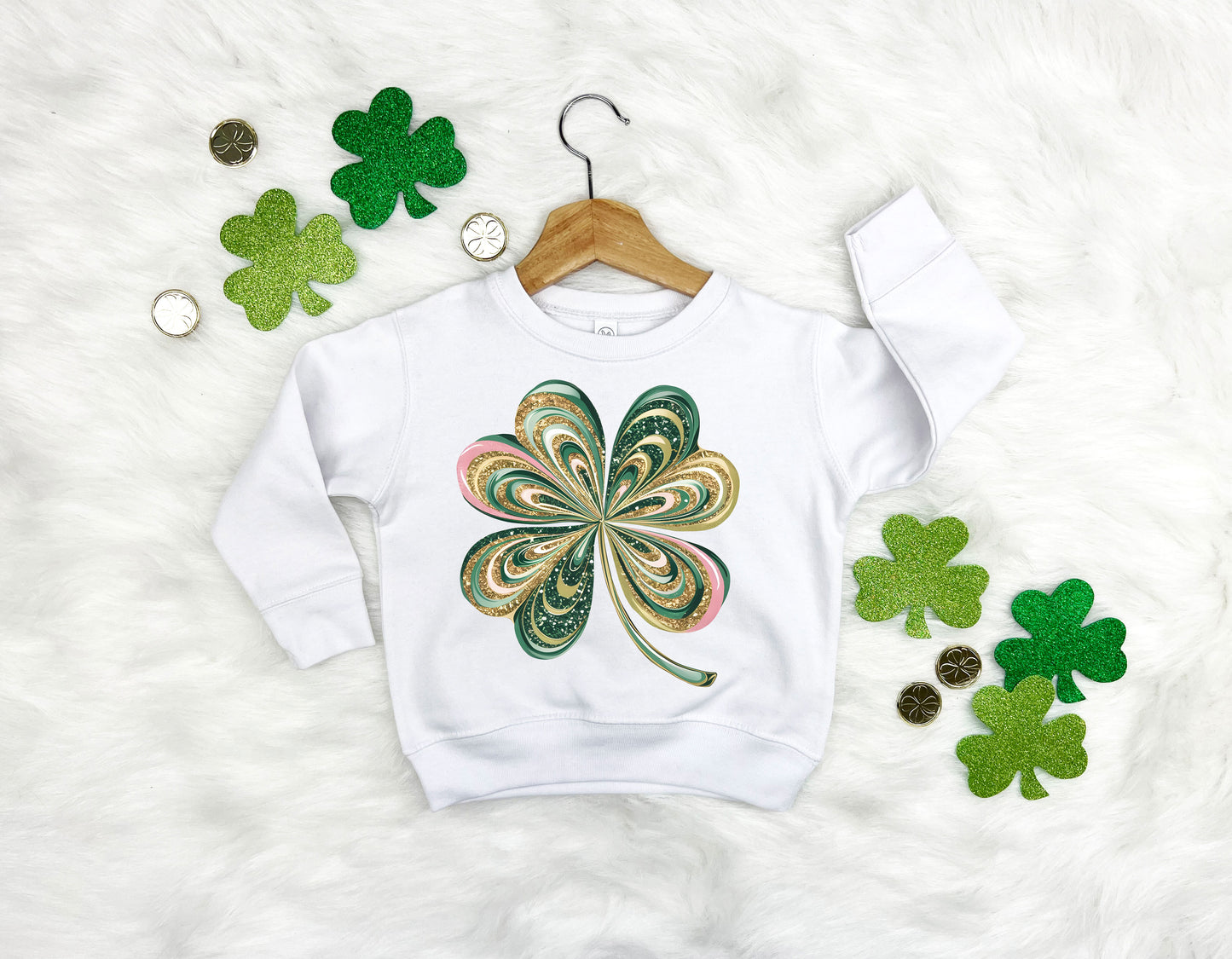 Marble Shamrock Kids Sweatshirt