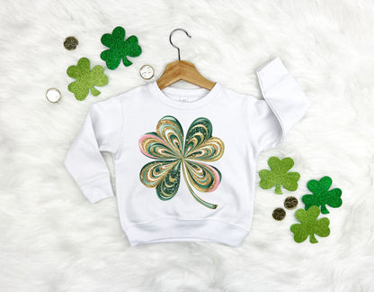 Marble Shamrock Kids Sweatshirt