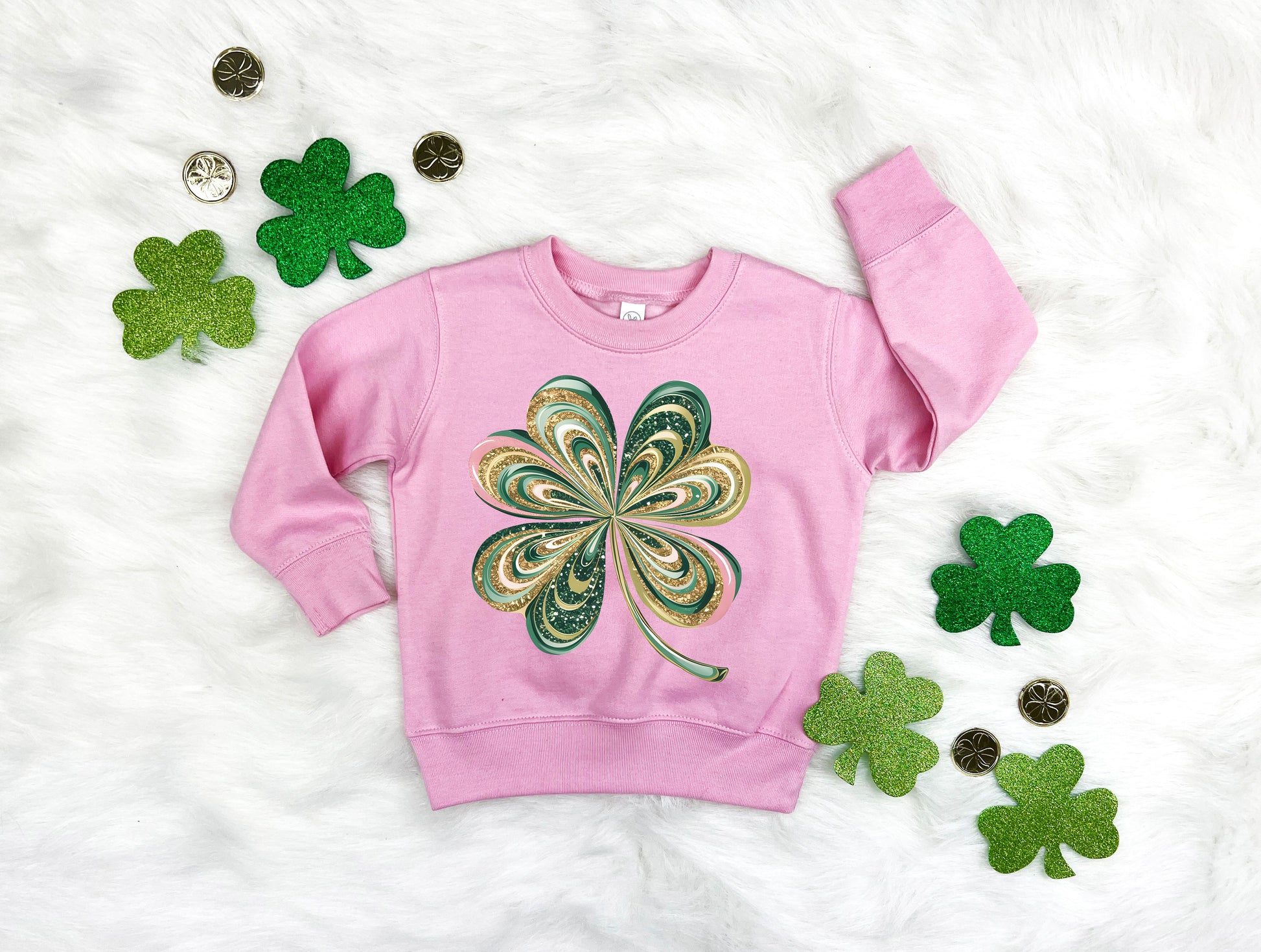 Marble Shamrock Kids Sweatshirt