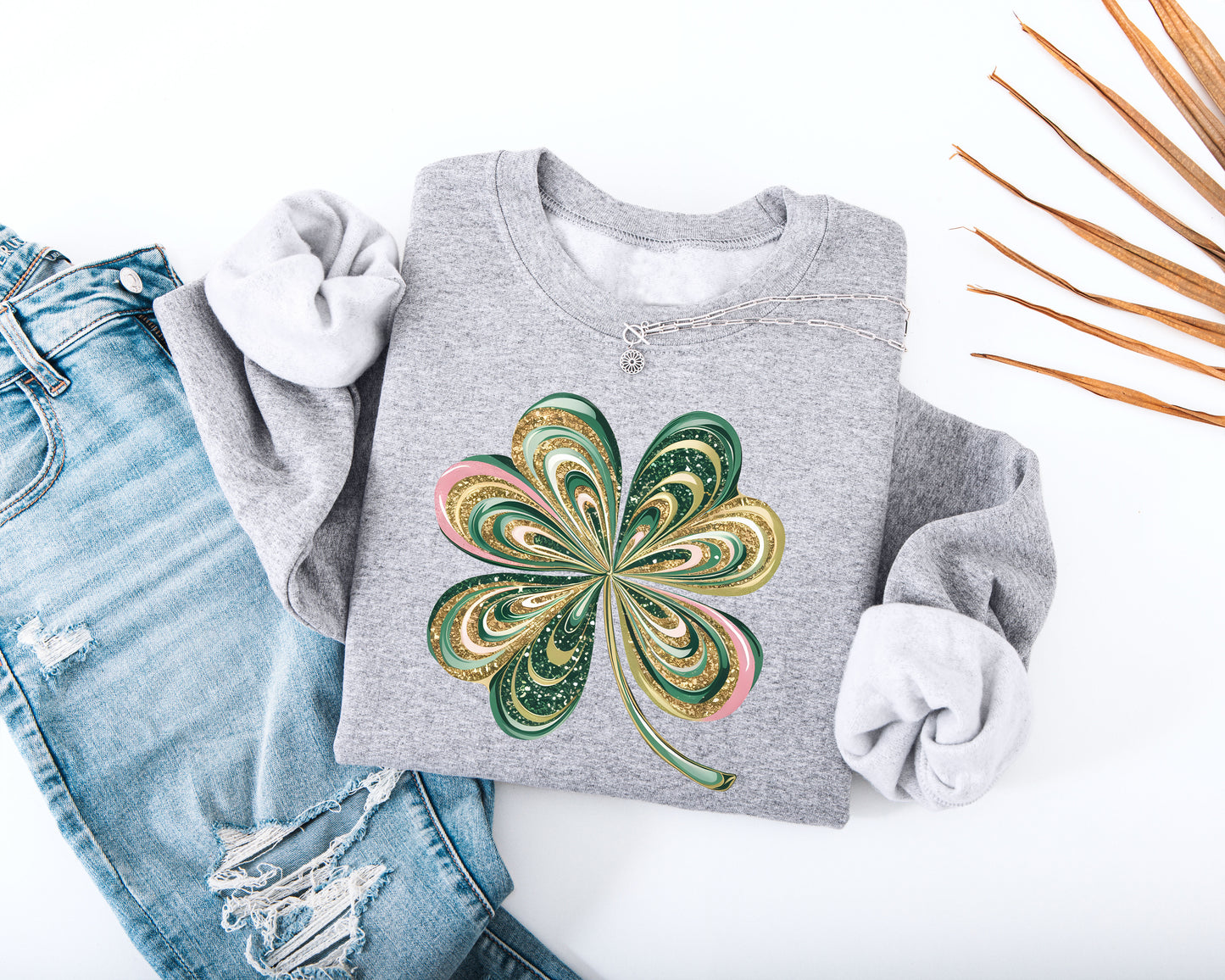 Marble Shamrock Kids Sweatshirt