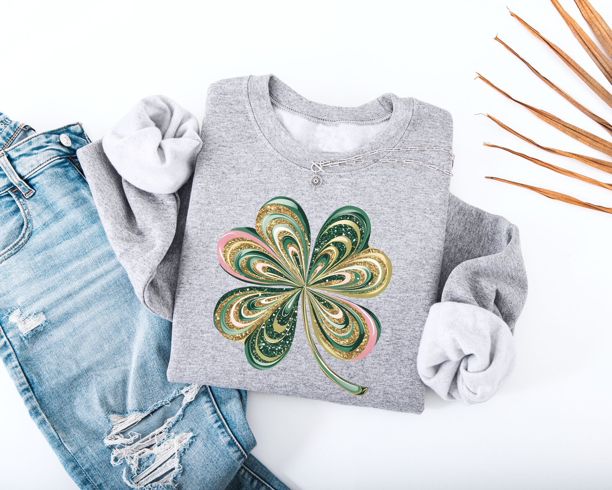 Marble Shamrock Kids Sweatshirt
