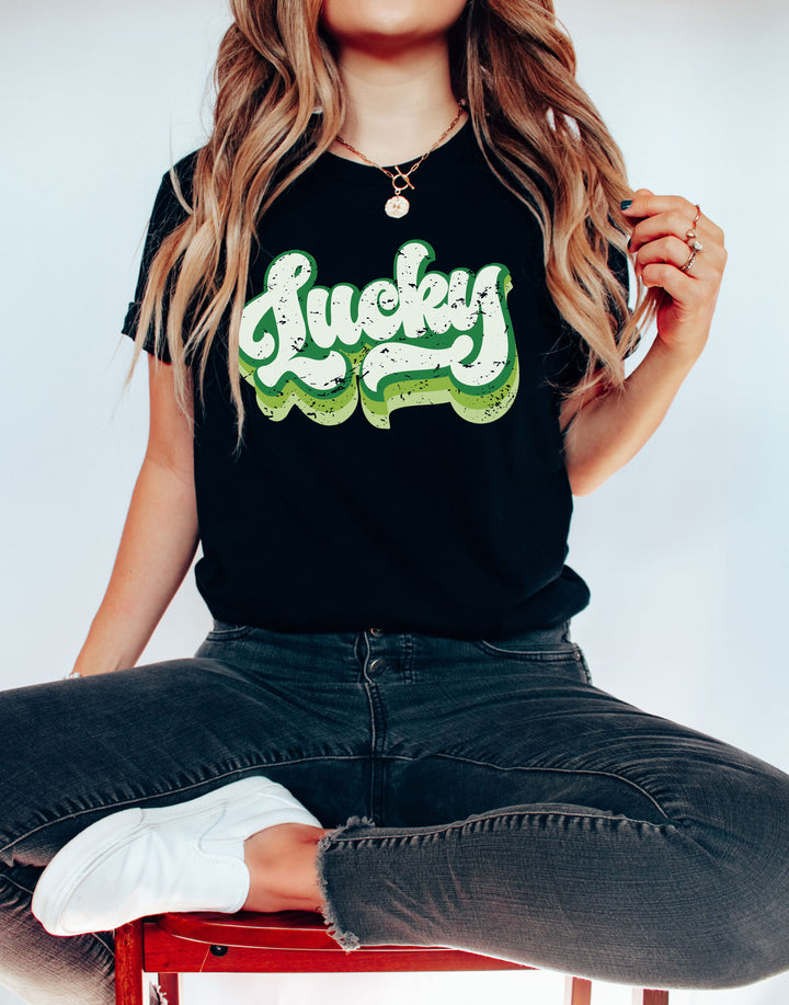 Retro Lucky Adult T-shirt