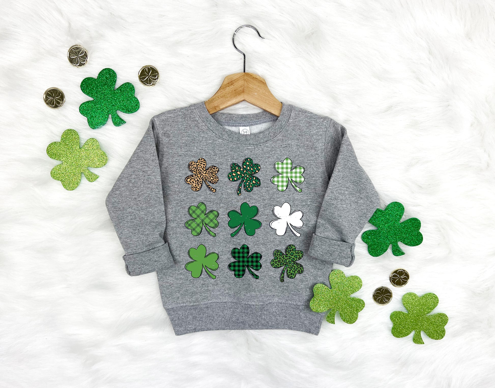 Shamrock Grid Kids Sweatshirt