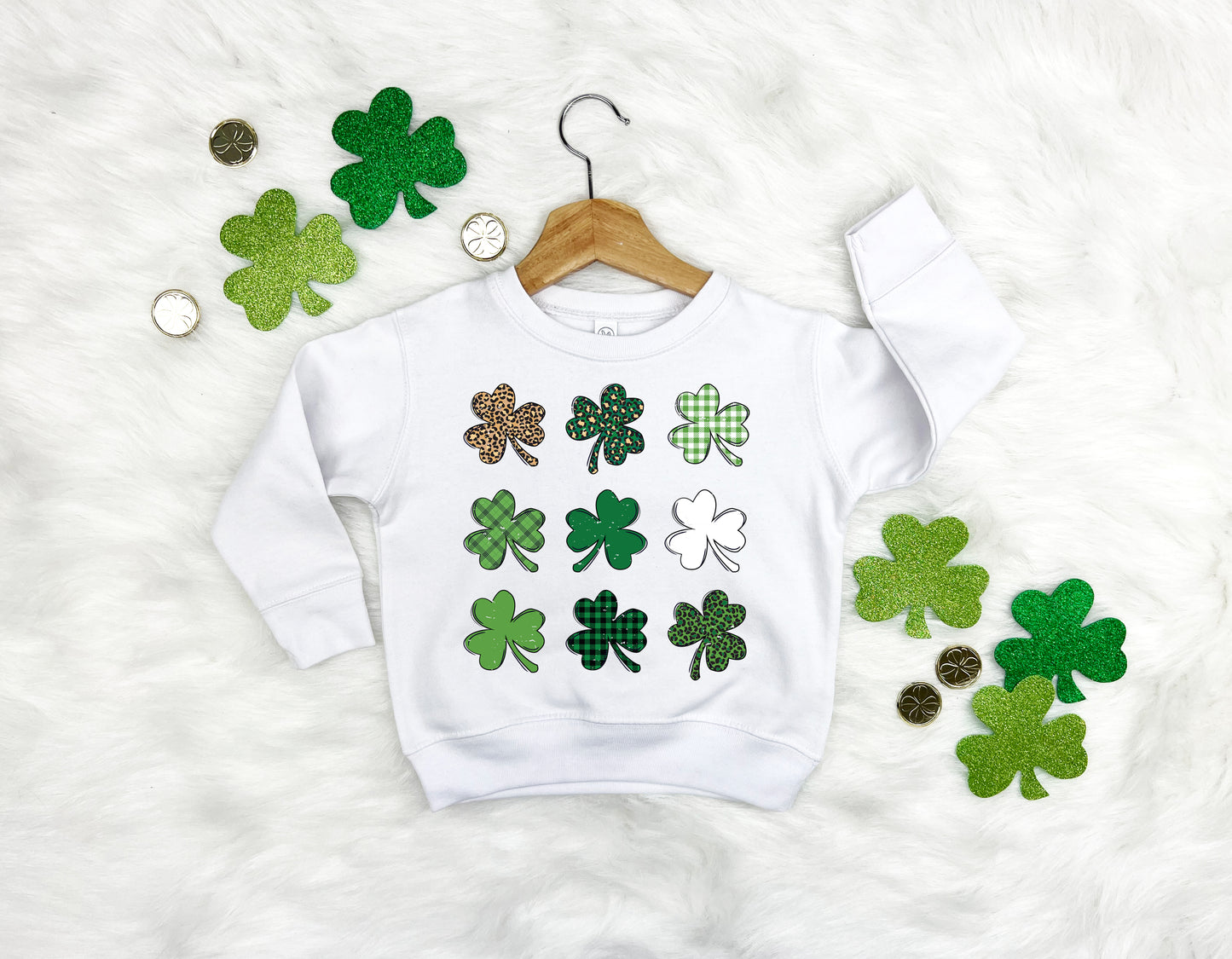 Shamrock Grid Kids Sweatshirt