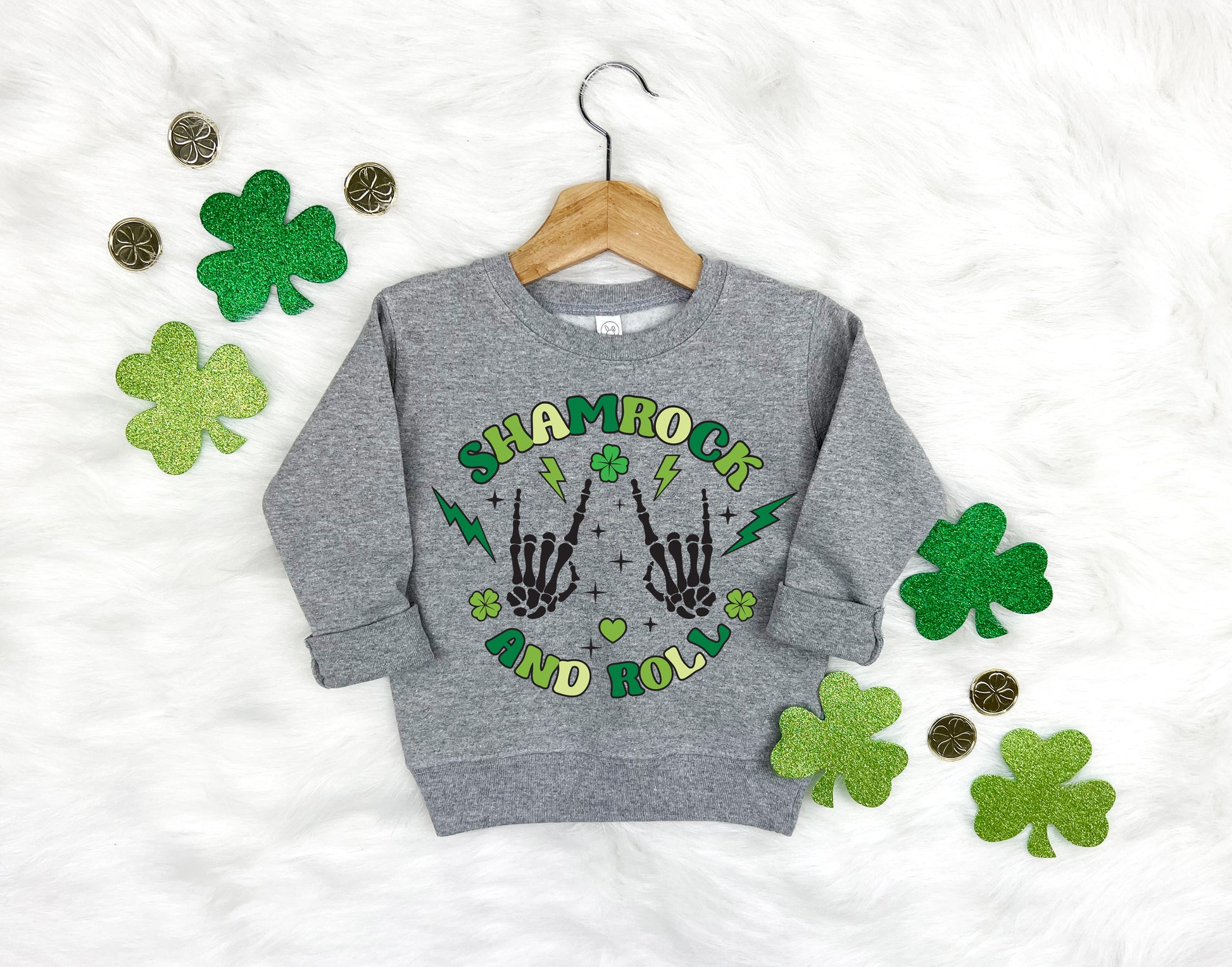 Shamrock and Roll Kids Sweatshirt