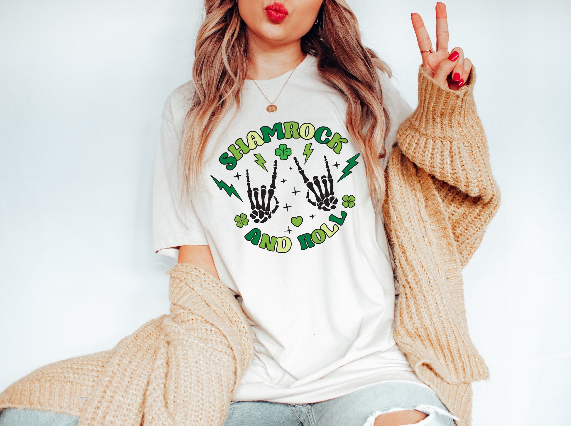 Shamrock and Roll Adult T-shirt