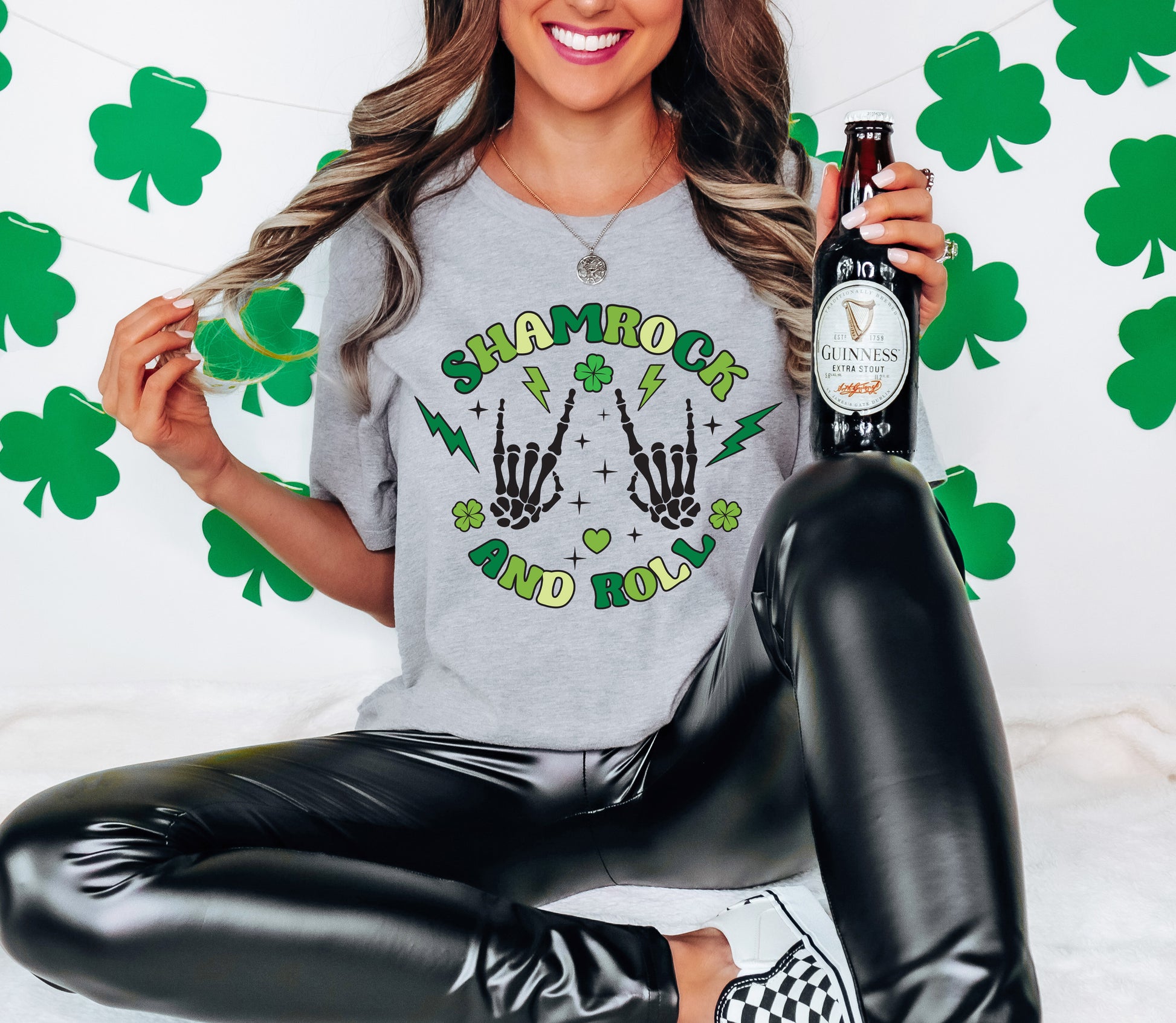 Shamrock and Roll Adult T-shirt