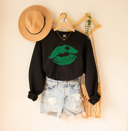 Shamrock Lips Adult Sweatshirt