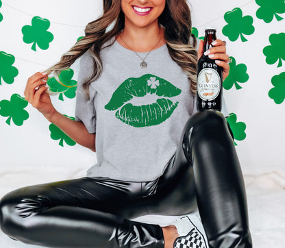 Shamrock Lips Adult T-shirt