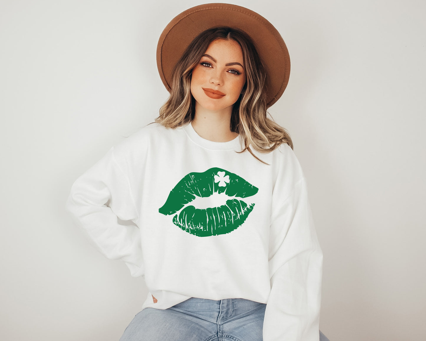 Shamrock Lips Adult Sweatshirt