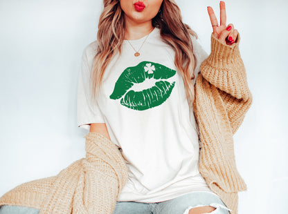 Shamrock Lips Adult T-shirt