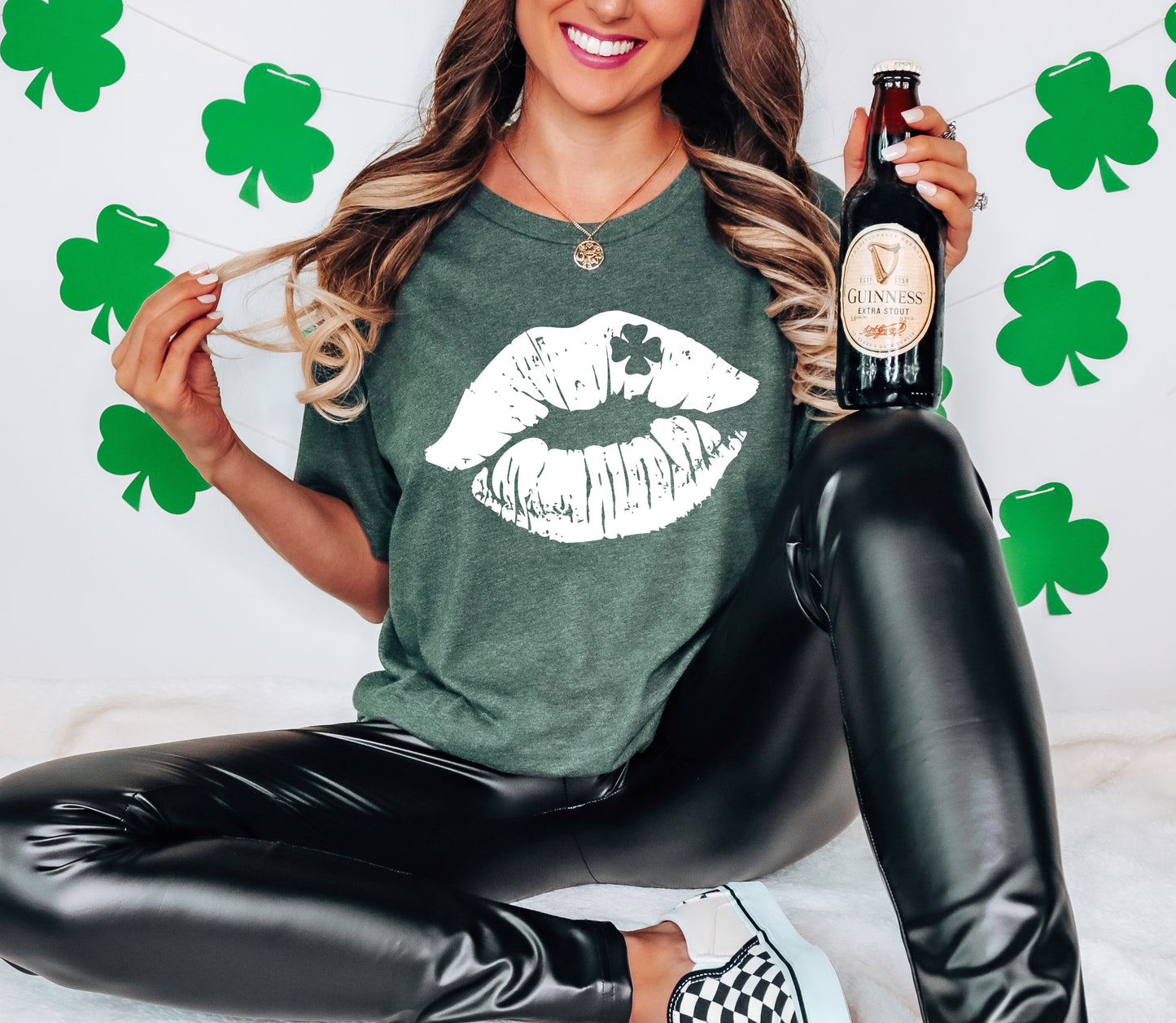 Shamrock Lips Adult T-shirt