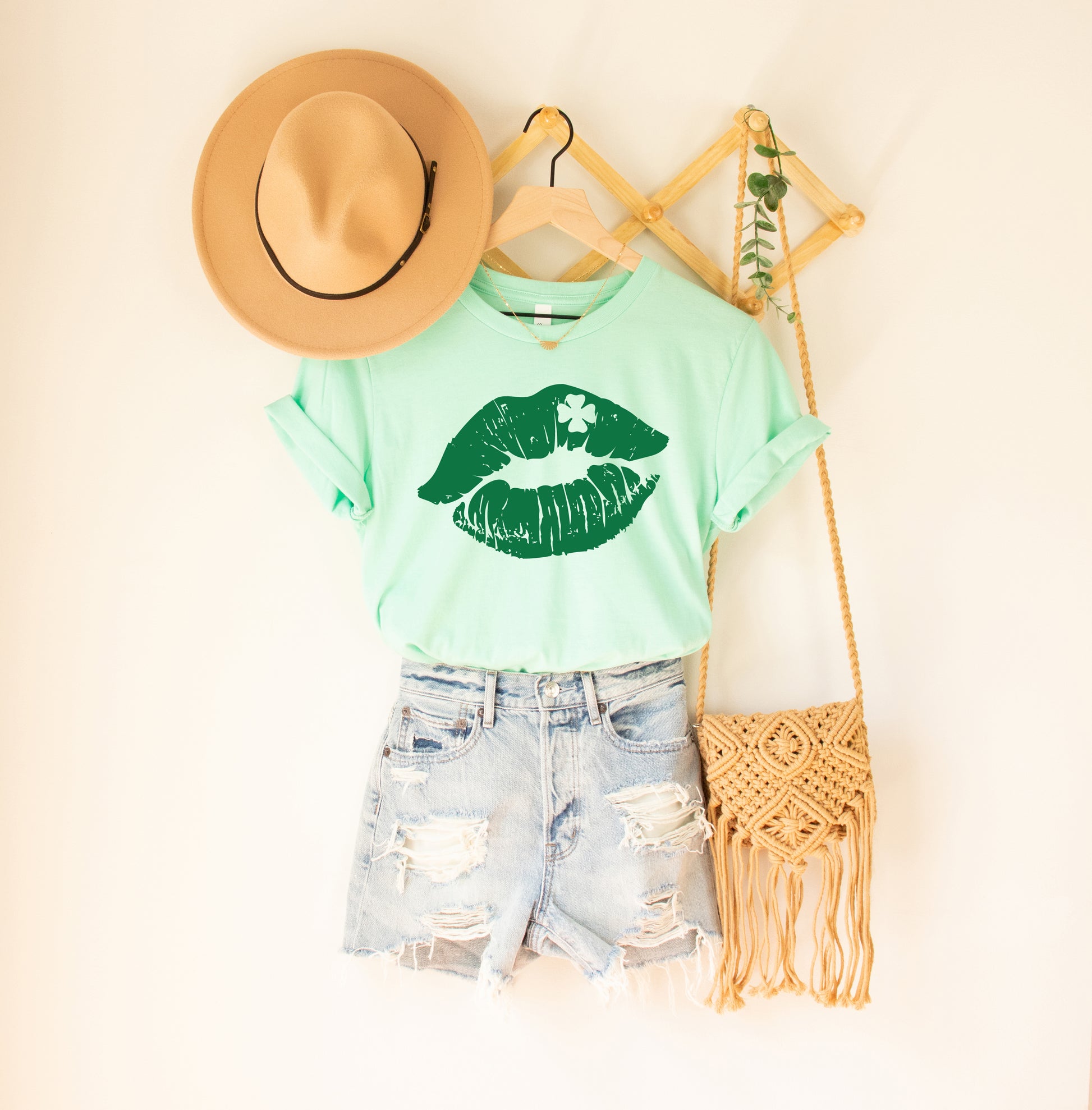 Shamrock Lips Adult T-shirt