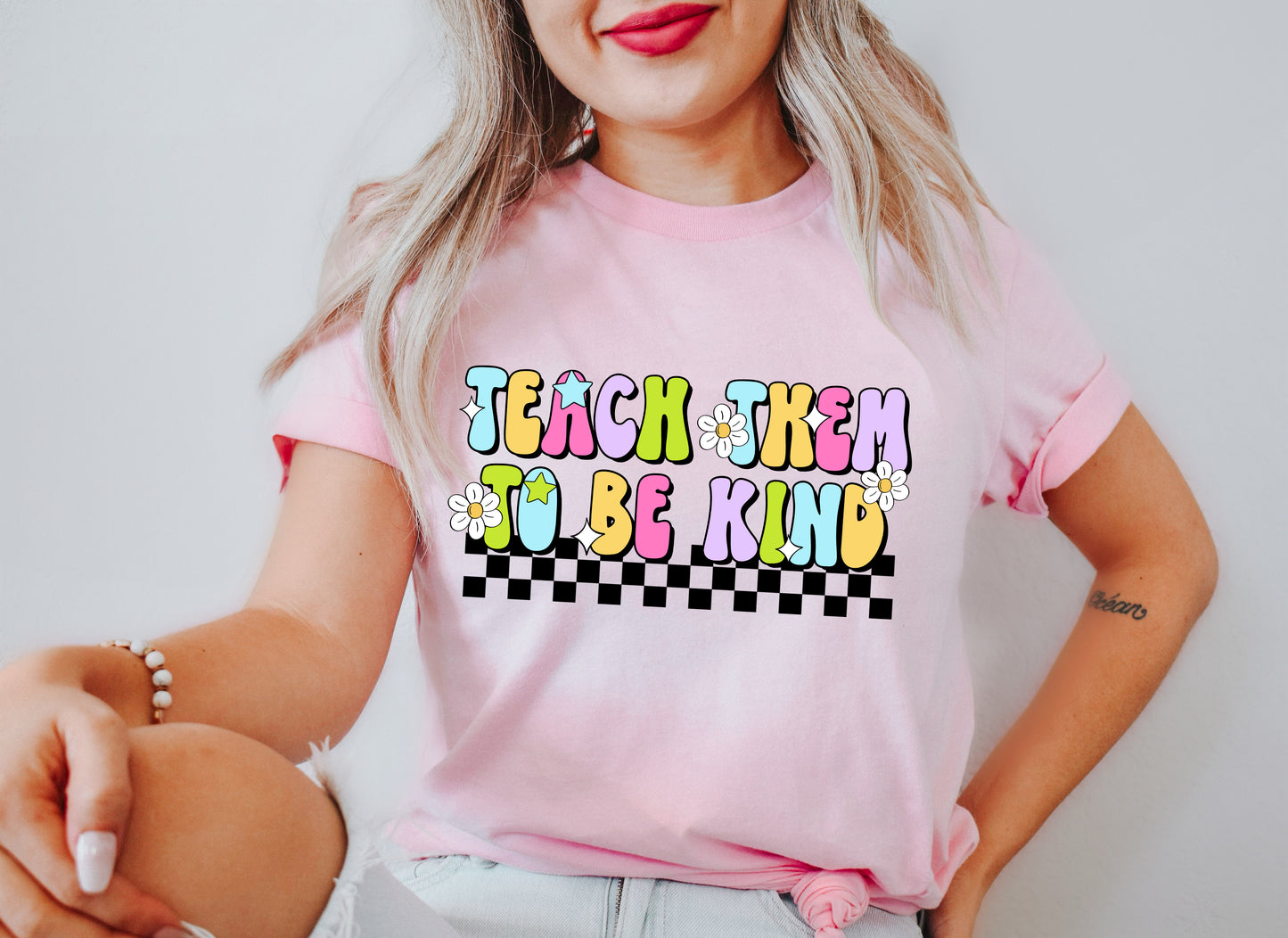Teach Them To Be Kind Adult T-shirt