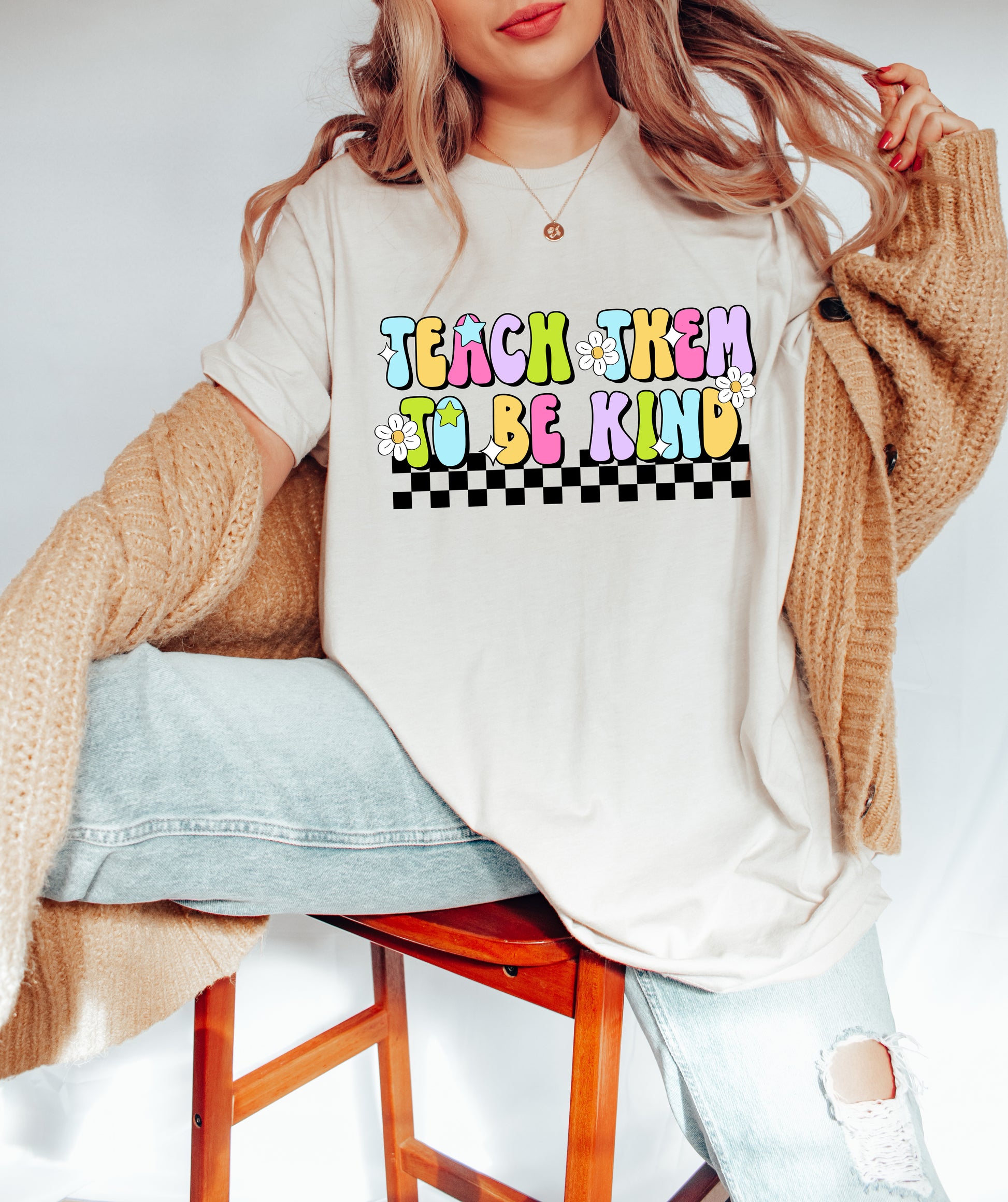Teach Them To Be Kind Adult T-shirt