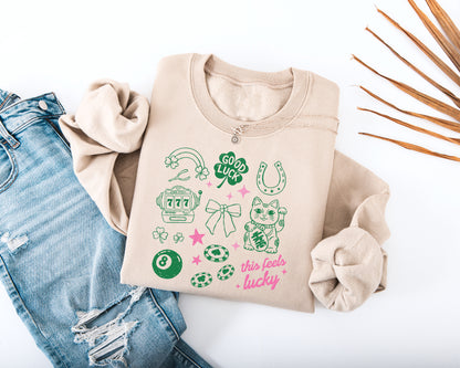 This Feels Lucky Adult Sweatshirt