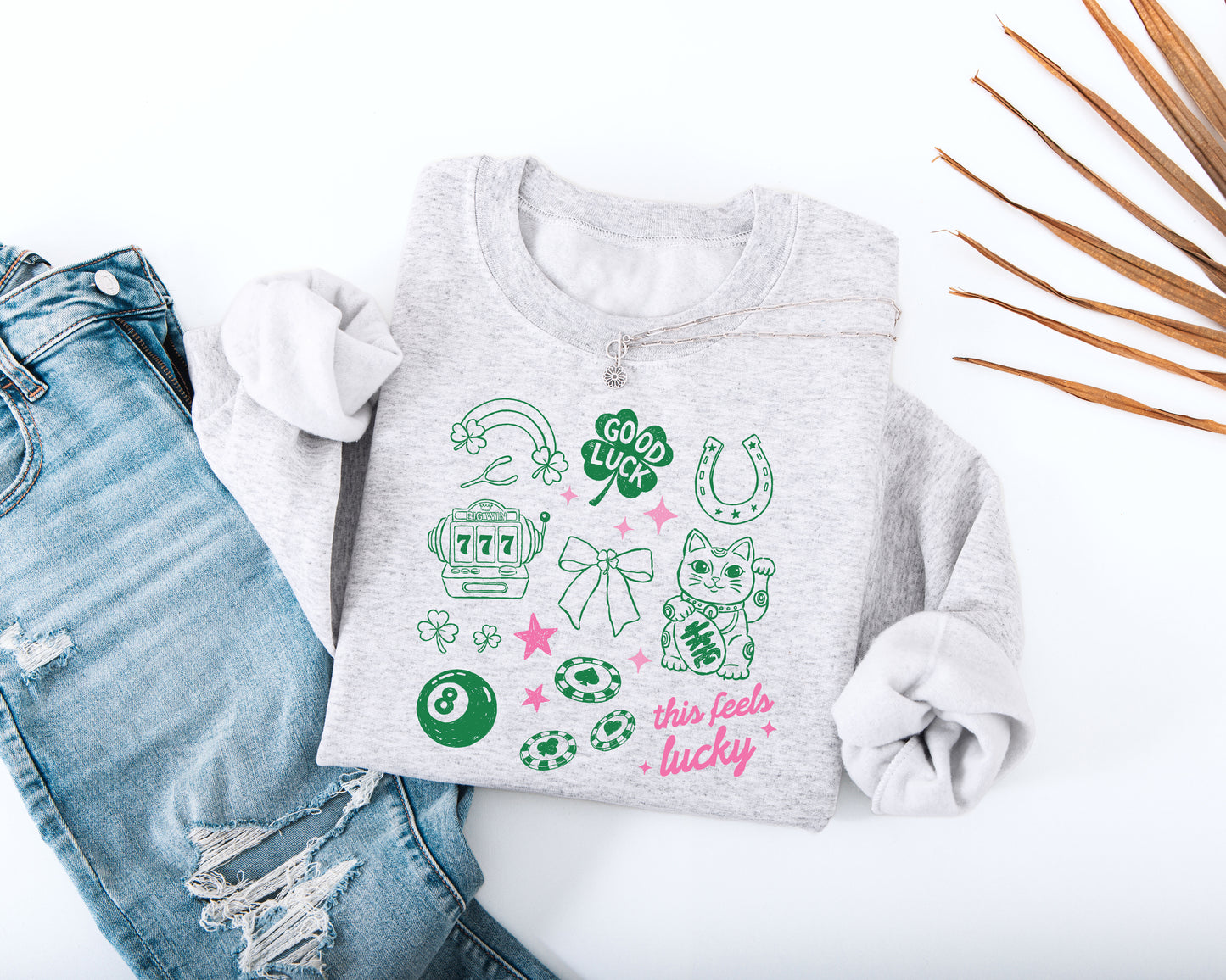 This Feels Lucky Adult Sweatshirt